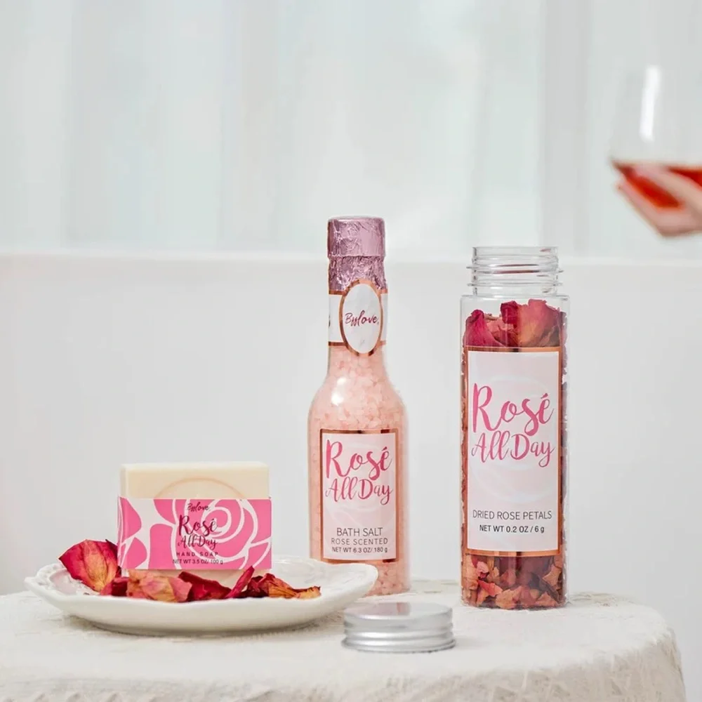Pink Rose All Day Luxury Bubble Bath Roses Gift Set